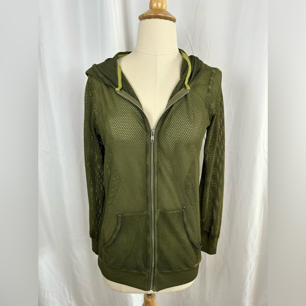 NWT Solow Olive Green Mesh Hoodie Sz XS